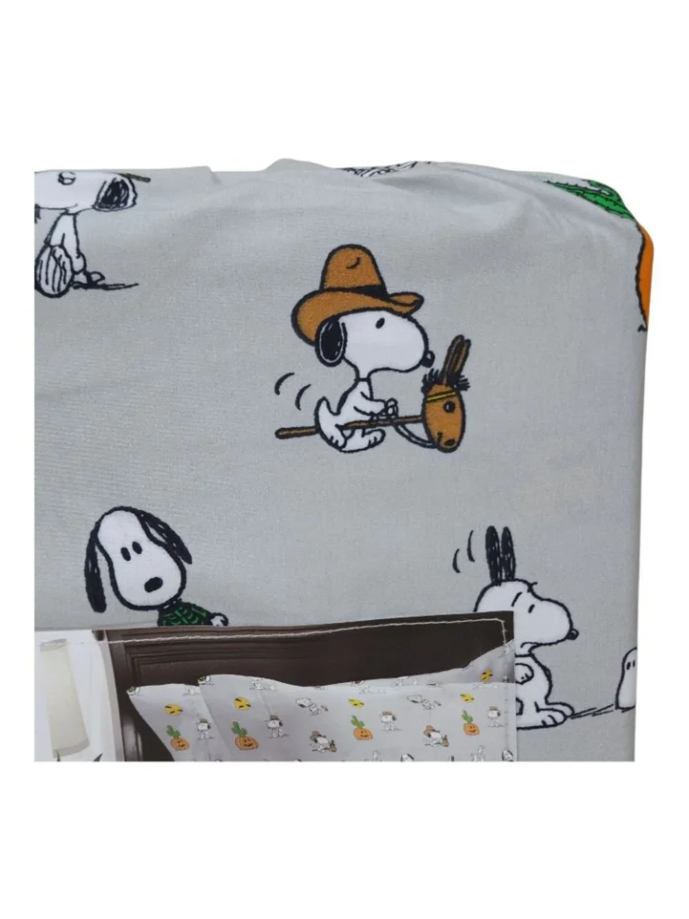 Peanuts Snoopy Cowboy Halloween Full Double Sheet Set By Berkshire Light Gray